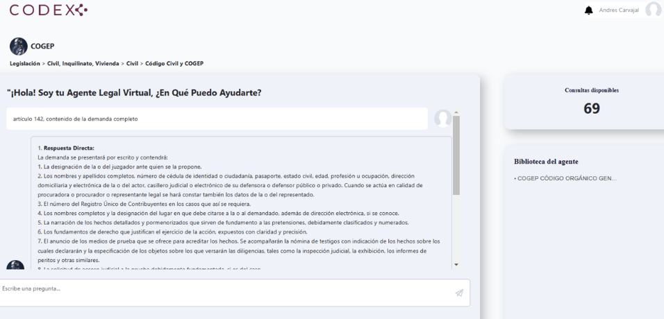 Vista de chat con agentes